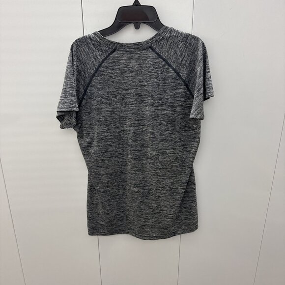 Under Armour Women’s Medium Workout Shirt Heatgear Semi Fitted V-Neck Shirt Gray - Picture 4 of 6